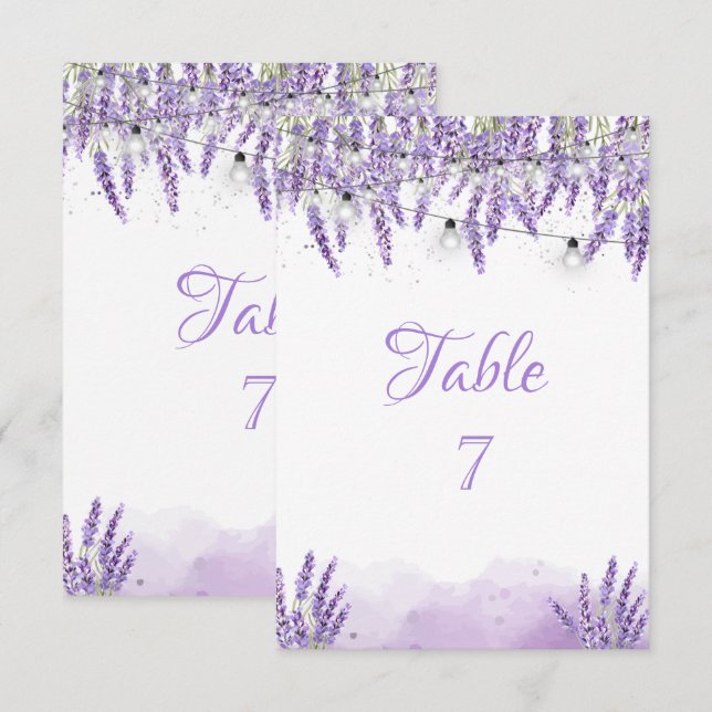 Lavander String Lights E Einladung (Vorne/Hinten)