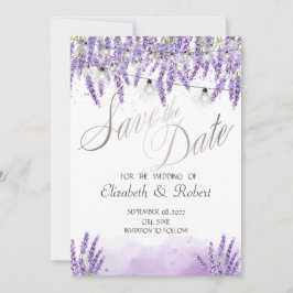 Lavander String Lights Save The Date