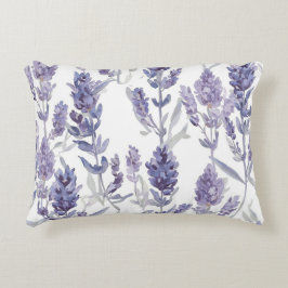 Lavanfelder | Lila Aquarell-Blumenmuster Dekokissen