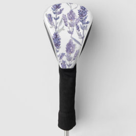Lavanfelder | Lila Aquarell-Blumenmuster Golf Headcover