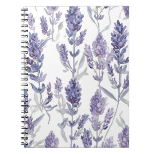 Lavanfelder Lila Wasserfarben-Blumenmuster Notizblock