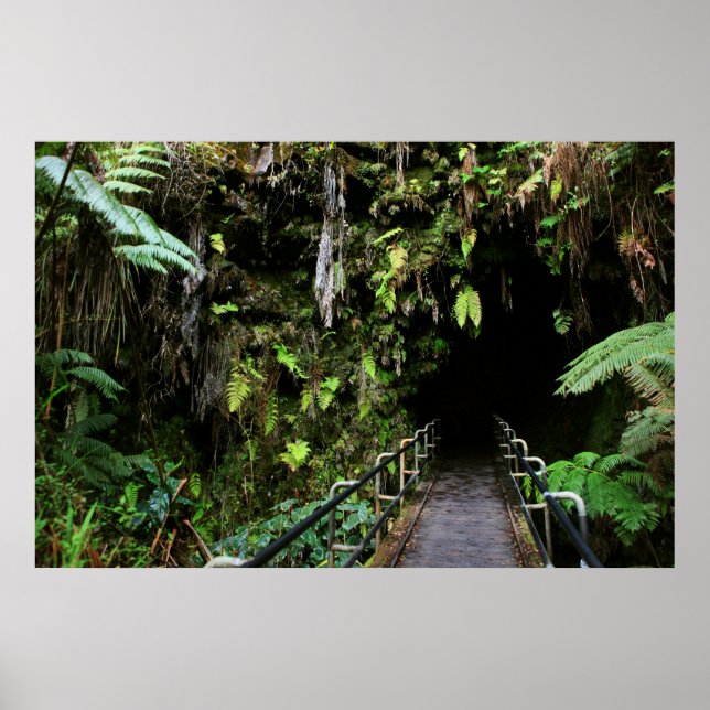 Lavaröhre kilauea Krater großer Vulkan Poster (Vorne)