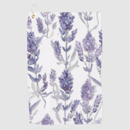 Lavaszfelder | Lila Aquarell-Blumenmuster Golfhandtuch