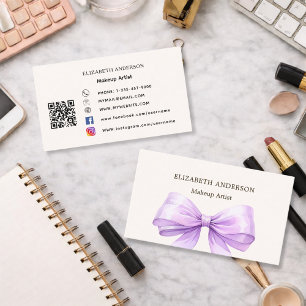 Lavder bow beige creme qr Code Social Media Visitenkarte