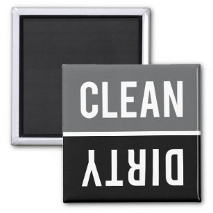 Lave-vaisselle Magnet CLEAN   DIRTY - gris et noir