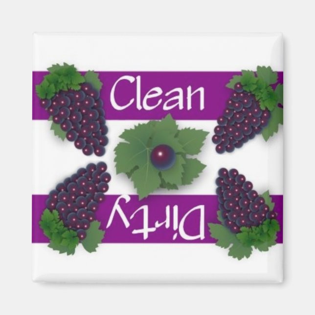 Lave-vaisselle Magnet de raisins propres ou sales (Devant)