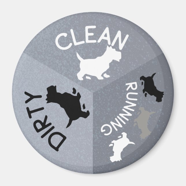 Lave-vaisselle Magnet Grey Chien nettoyant sec cou (Devant)
