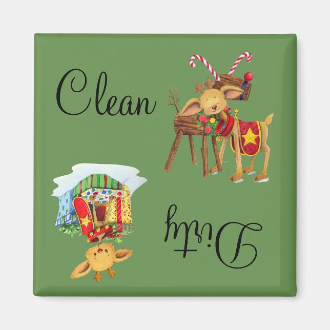 Lave-vaisselle sale Magnet Christmas Reinder (Devant)