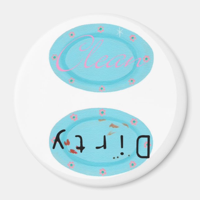 Lave-vaisselle sale magnets - plateaux bleus (Devant)