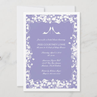 Lavendar Chaussures Invitation à la douche nuptial