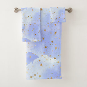 Lavendar Golden Star Motif