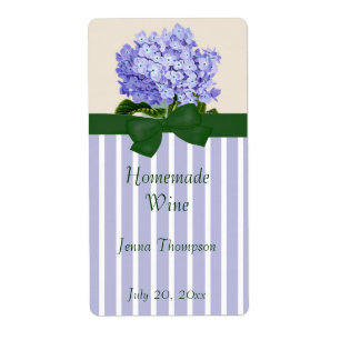 Lavendar Hydrangea Étiquette de vin maison