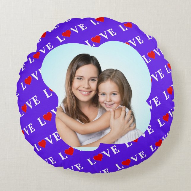 Lavende LIEBE Stylish Rundes Kissen (Vorderseite)