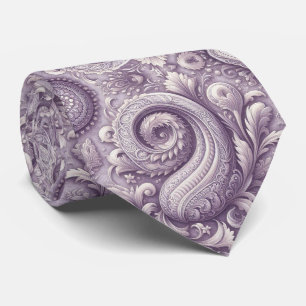 Lavendel 3D Paisley Relief Jacquard Schlips Krawatte