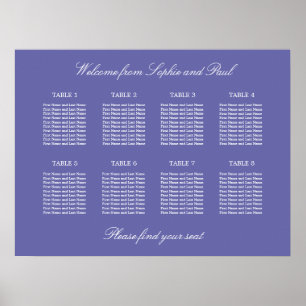 Lavendel 8 Tisch Hochzeitskartentabelle Poster