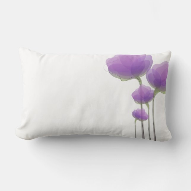 Lavendel Abstrakte Blume Pillow Lendenkissen (Vorderseite)