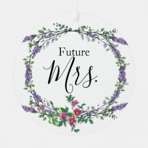 Lavendel, alte Rosen, Eukalyptus Future Mrs. Ornament Aus Metall