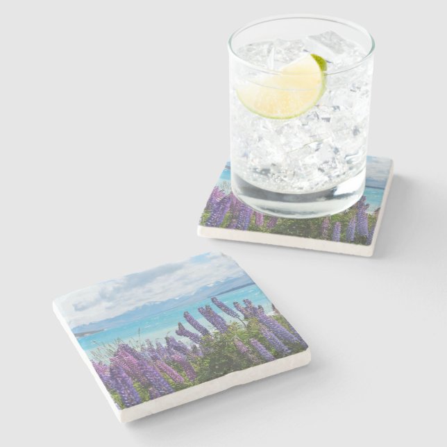 Lavendel am Seeufer Steinuntersetzer (Seitenansicht)