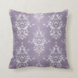 Lavendel-Amethyst-Blumendamast Kissen