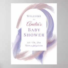 Lavendel-Aquarell-Abstraktes Willkommensposter Poster