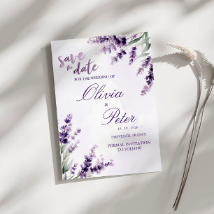 Lavendel-Aquarell-Blumen-Save-the-Date Einladung