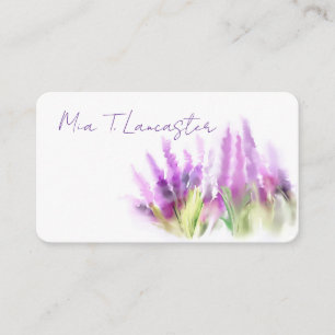 Lavendel-Aquarell-Lila-Floral-Geschäftskarte Visitenkarte