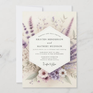 Lavendel-Aquarell-Wiesenhochzeit Einladung