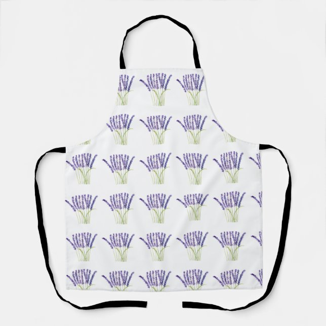 Lavendel Aquarellfarben Blume Blütenviolett lila Schürze (Vorderseite)