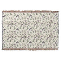 Lavendel auf cremefarbenem Vintage-Blumen-Wurfdeck