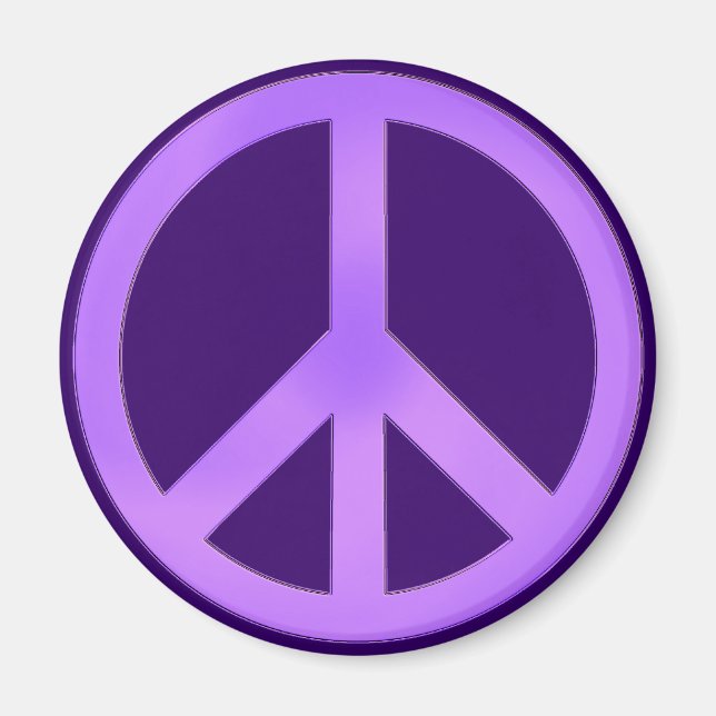 Lavendel auf dem dunklen Lila Friedenszeichen Magnet (Vorne)