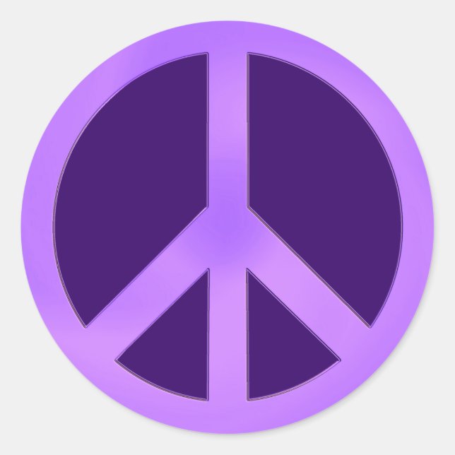 Lavendel auf dem dunklen Lila Friedenszeichen Runder Aufkleber (Vorderseite)