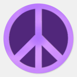 Lavendel auf dem dunklen Lila Friedenszeichen Runder Aufkleber