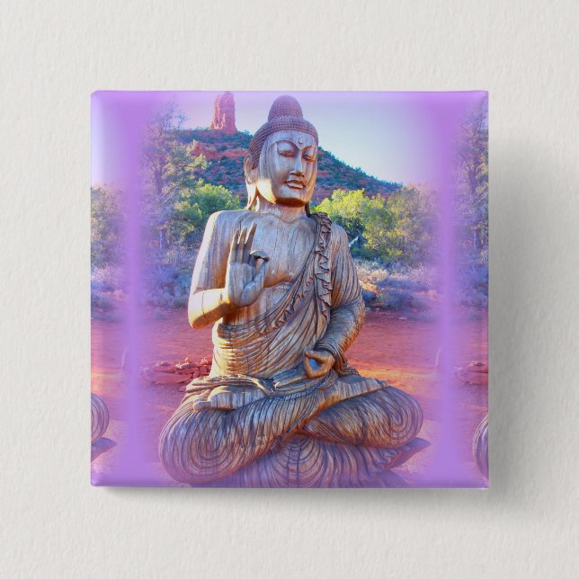 Lavendel-aura-Buddha Button (Vorderseite)