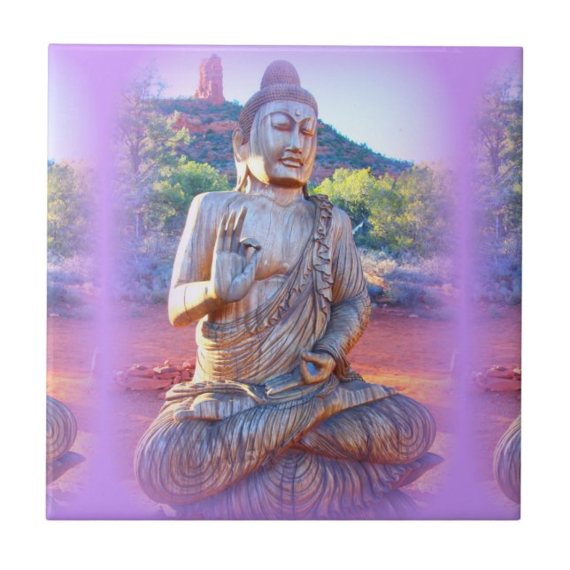 Lavendel-aura-Buddha Fliese (Vorderseite)