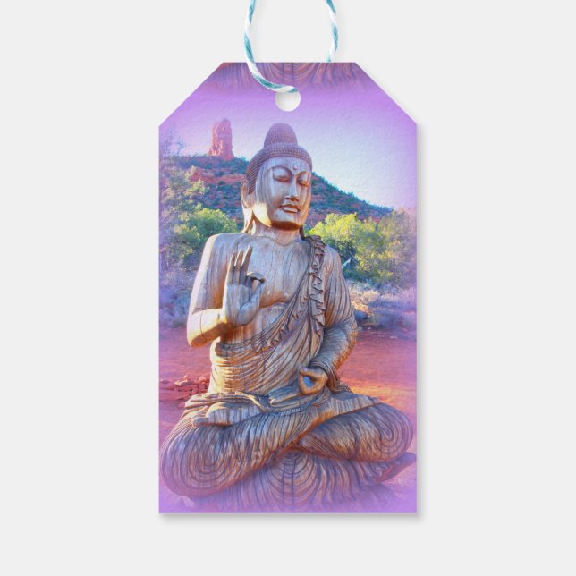 Lavendel-aura-Buddha Geschenkanhänger (Rückseite)