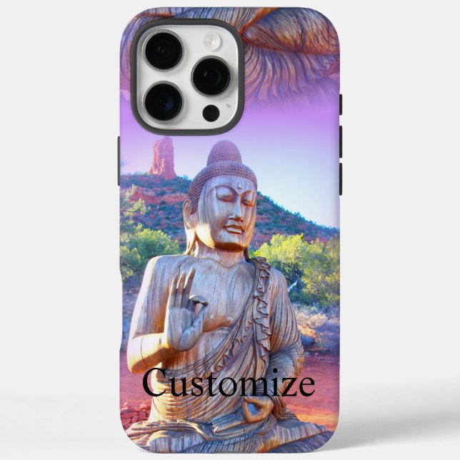 Lavendel-aura-Buddha iPhone 16 Pro Max Hülle (Rückseite)