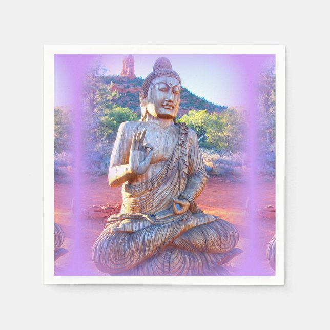 Lavendel-aura-Buddha Serviette (Vorderseite)