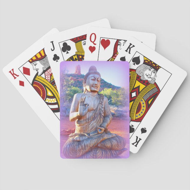 Lavendel-aura-Buddha Spielkarten (Rückseite)