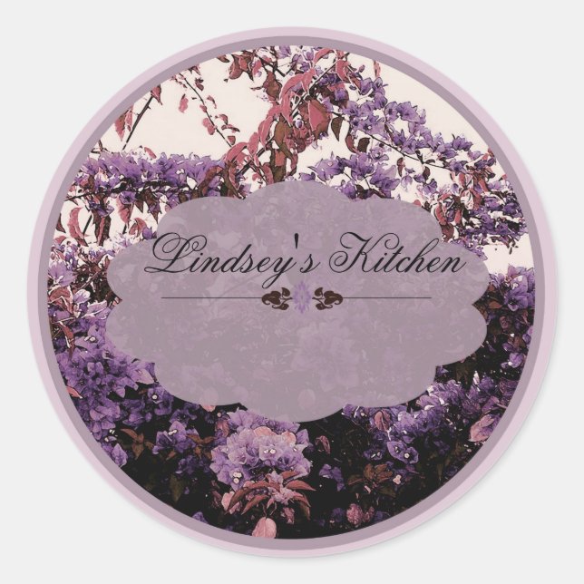 Lavendel-Azaleen Runder Aufkleber (Vorderseite)