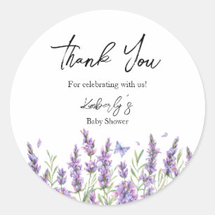Lavendel Baby In Bloom Babyparty Runder Aufkleber