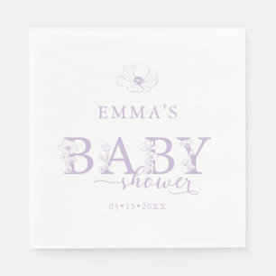 Lavendel-Baby-Party Elegante Wildblumenflora Serviette