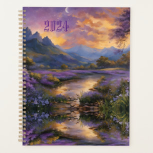 Lavendel-Bergtal bei Morgendämmerung Planer