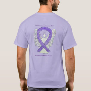 Lavendel-Bewusstseins-Schleifen-Engel-Kundenschuhe T-Shirt