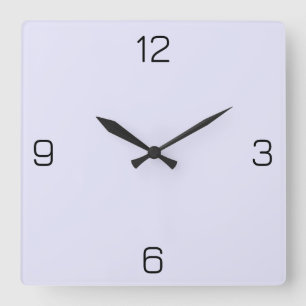 Lavendel / Blassviolett E6E6FA - Option zum Hinzuf Quadratische Wanduhr