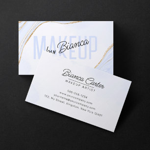 Lavendel Blau Gold Glitter Achat Visagist Visitenkarte