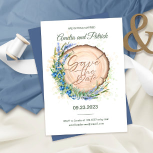 Lavendel Blaubeer Hochzeit Save-the-Date-Karte Save The Date