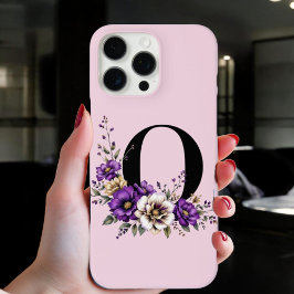 Lavendel Bloom: Mit Monogramm erste "O" iPhone 16 Pro Max Hülle