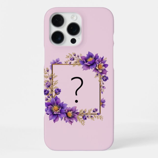 Lavendel Bloom : Mit Monogramm Initial '?' iPhone 16 Pro Max Hülle (Rückseite)