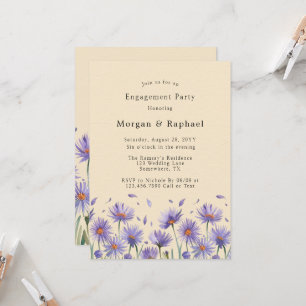 Lavendel Bloom Wildblumen Engagement Partei Einladung