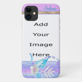 Lavendel & Blue Flower Border Case-Mate iPhone Hülle